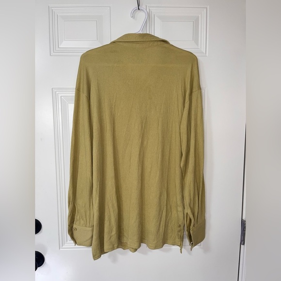 Kittenish Light Olive Button Down Shirt - Picture 4 of 6